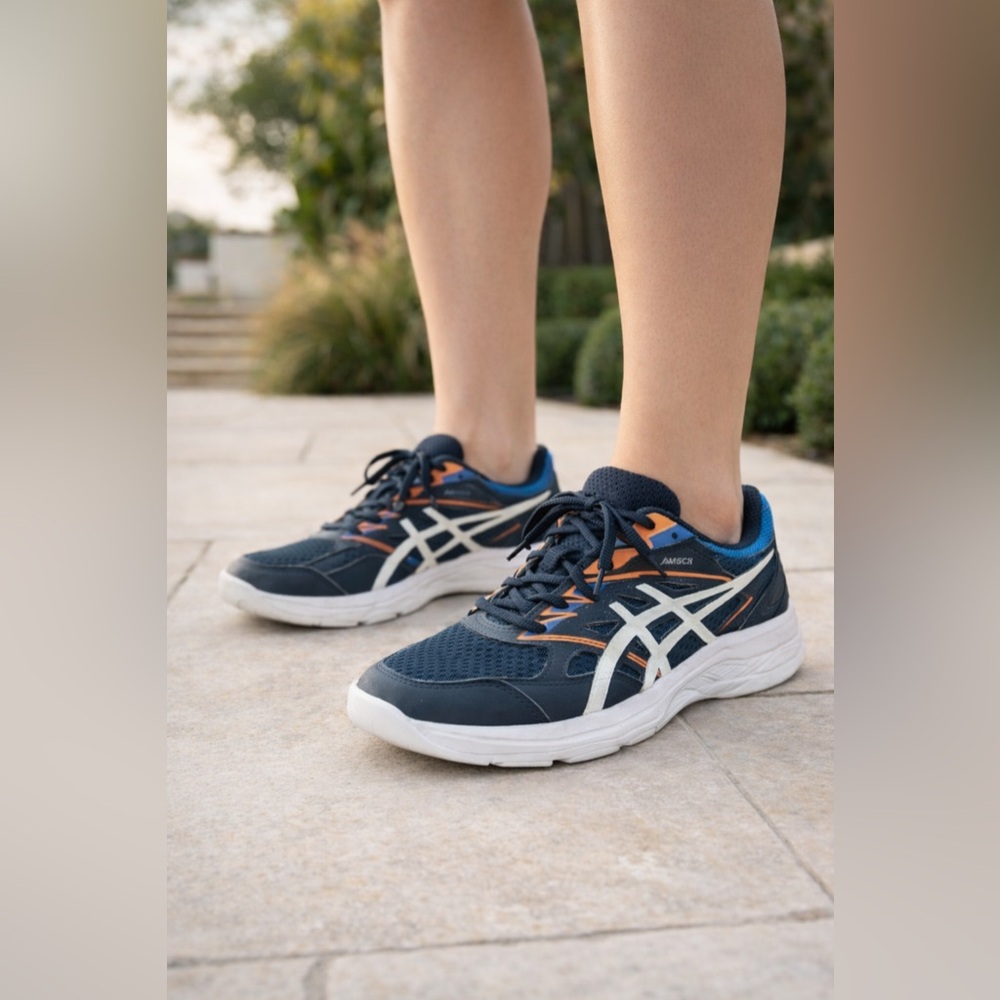 ASIC navy Upcourt 4 Tennis Shoes